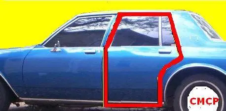 Door Weatherstrip, 4 Door, Rear, 77-84 B-Body Bo Im 88, Sedan, 1Pr, Repro 1