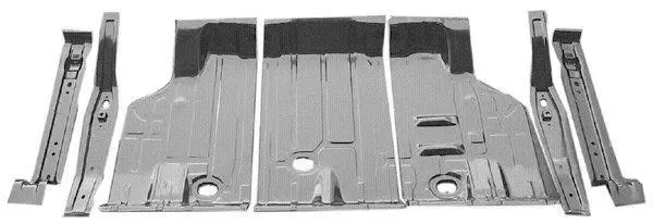 Trunk Pan Kit, 7 Pcs, 68-72 A-Body, Mc, 3 Pcs, W/4 Braces, 62" X 37" In, Repro 1
