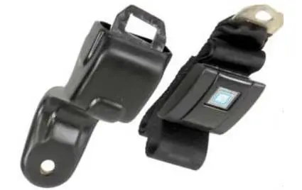 Front Seat Lap Belt Assembly, 1 Retractor & 1 Strap, Std, Black 1