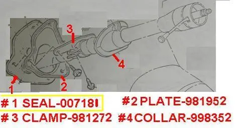 Steering Column Seal, 67 Nv, Fits Between Column Plate To Firwall 1