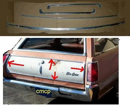 Tailgate Moldings, 4 Pcs, 69-72 Vista, Around Woodgrain Edge, Used 1