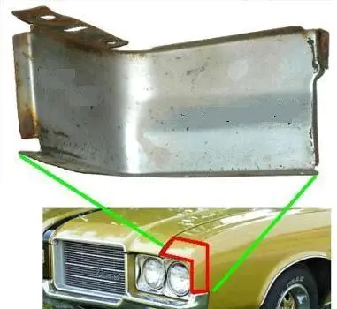 Fender To Headlight Filler ,Left 69 Cutlass 442 1