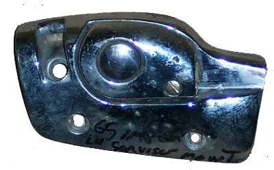 Visor Bracket, Lh, Conv, 65-7 B-Body, Bright Chrome, Cast# 9703371, Used 1