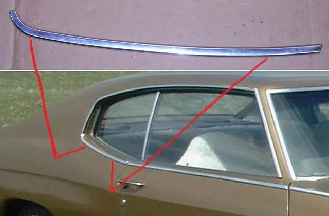 Quarter Peak Molding, Right Used 70 Chevelle 1