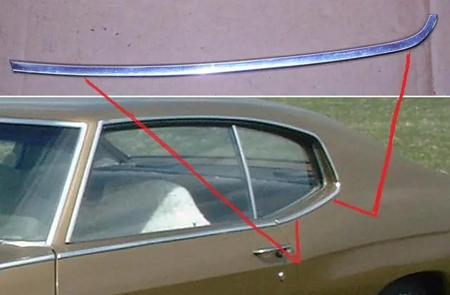 Quarter Peak Molding, Left Used 70 Chevelle 1