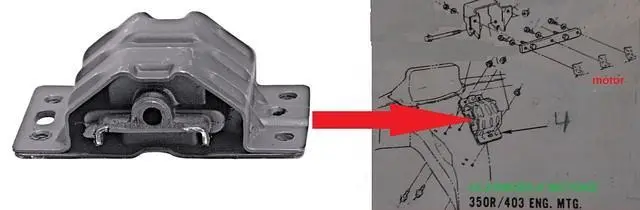 Engine Frame Mount, 75-81 Ta Fb, W/Pont's & Old's Motors, Rubber 1
