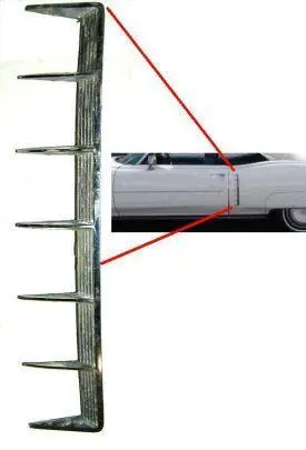 Quarter Panel Louver, 71-2 Eldo, Fit Lh Rh, Vertical, Used 1