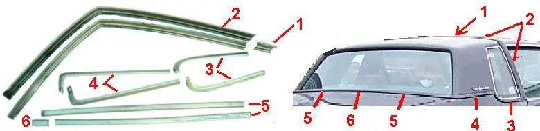 Vinyl Top Molding Set ,Used, 81-88 Cutlass, 2 Door 1