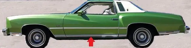Door Lower Molding, Left, Used, 73-77 Monte Carlo 1