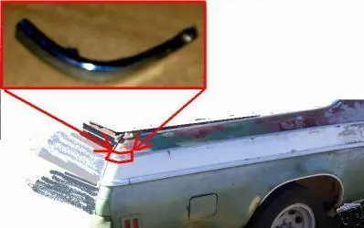 Quarter Rear Corner Upper Molding, Right, Used, 73-77 El Camino 1