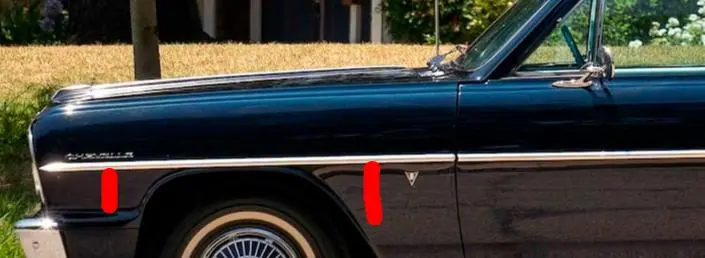 Fender Molding ,Center Left Used 64 Chevelle Malibu 1