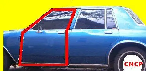 Door Weatherstrips, Front, 4 Door, 87-92 B C D Body's, Rwd, Pair, Repro 1