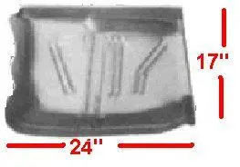 Floor Pan, Ext Front Wheel, Rh, 64-72 A-Body, Steel, Panel Firewall To Floor 1