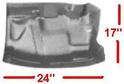 Floor Pan, Ext Front Wheel, Lh, 64-72 A-Body, Steel, Panel, Firewall To Floor 1