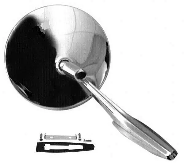 Door Mirror, Round, 67 F-Body, 66-8 Ch, 66-72 Nv, 67 Fb, No Bowtie, Repro 1