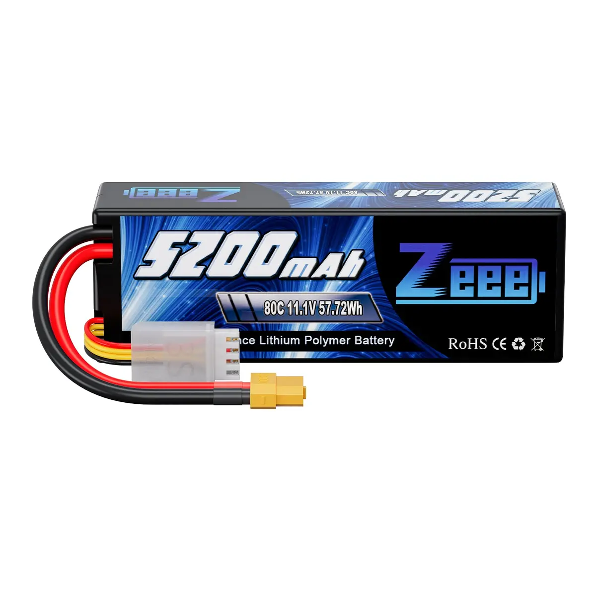 Zeee 3S Lipo Battery 5200Mah 11.1V 80C Hard Case With Xt60 Connector For Rc Car Racing Hobby 1