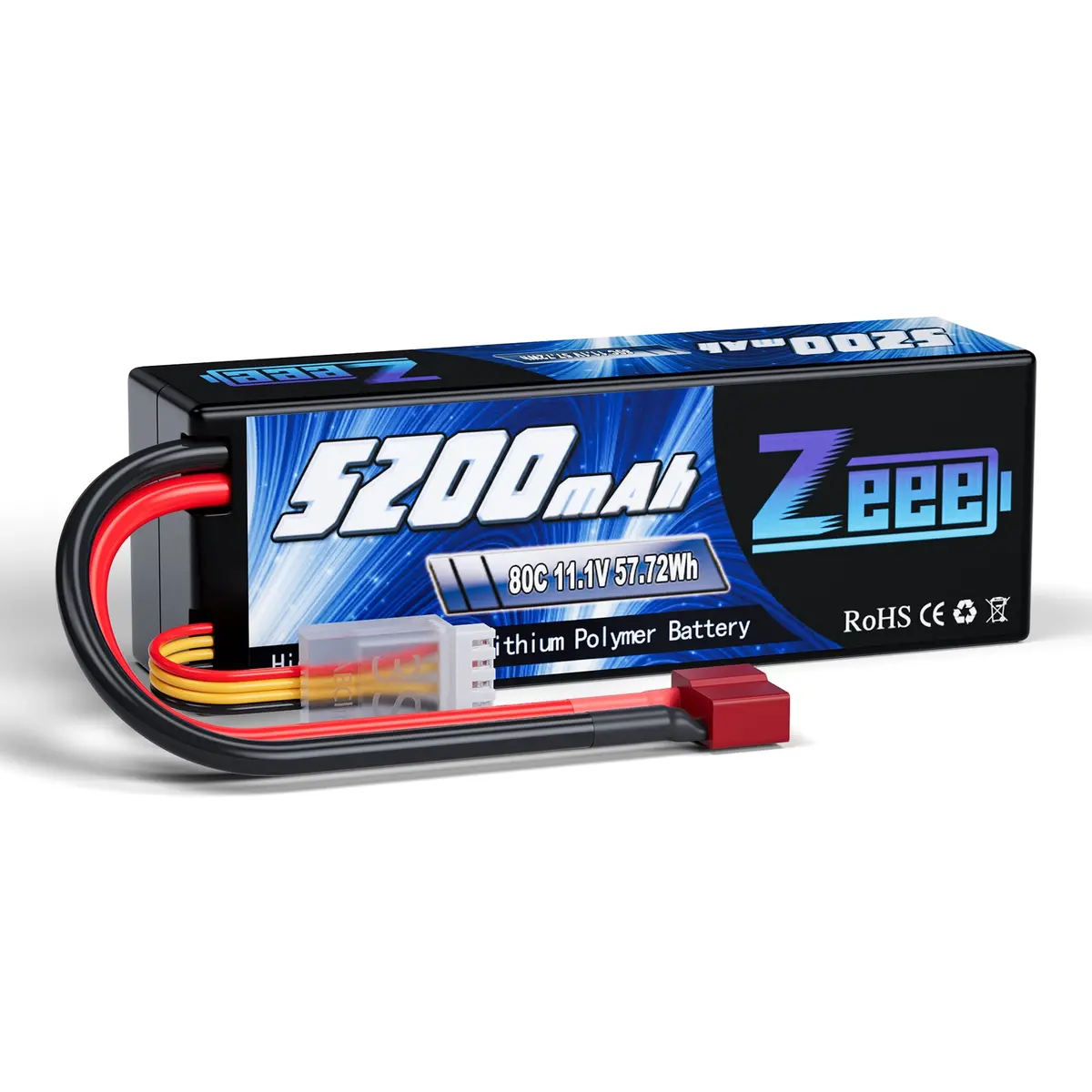 Zeee 3S Lipo Battery 5200Mah 11.1V 80C Hard Case With Deans Connector For Rc Car 1