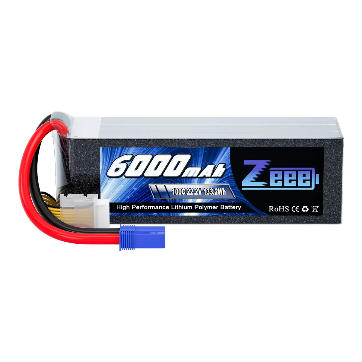 Zeee 6S Lipo Battery 6000Mah 22.2V 100C With Ec5 Connector For Rc Car Rc Models 1