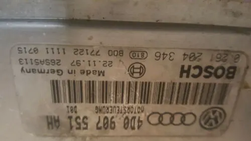 98 99 00 Volkswagen Passat Audi A4 A6 Ecu 2.8L Quattro Computer 4D0 907 551 Ah 1