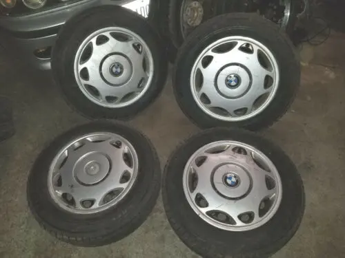 94 - 98 Bmw 328 330 3 Series 15" Bridgestone Snow 4 Tires + Rims 185/65/R15 Tire 1