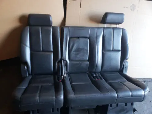 07 - 14 Chevy Tahoe Yukon Escalade Black Leather 2Nd Row Bench 60/40 Seats Seat 1