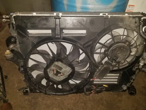 04 -10 Vw Touareg Cayenne Audi Q7 Radiator Ac Condenser Dual Fan Assembly Oem 2