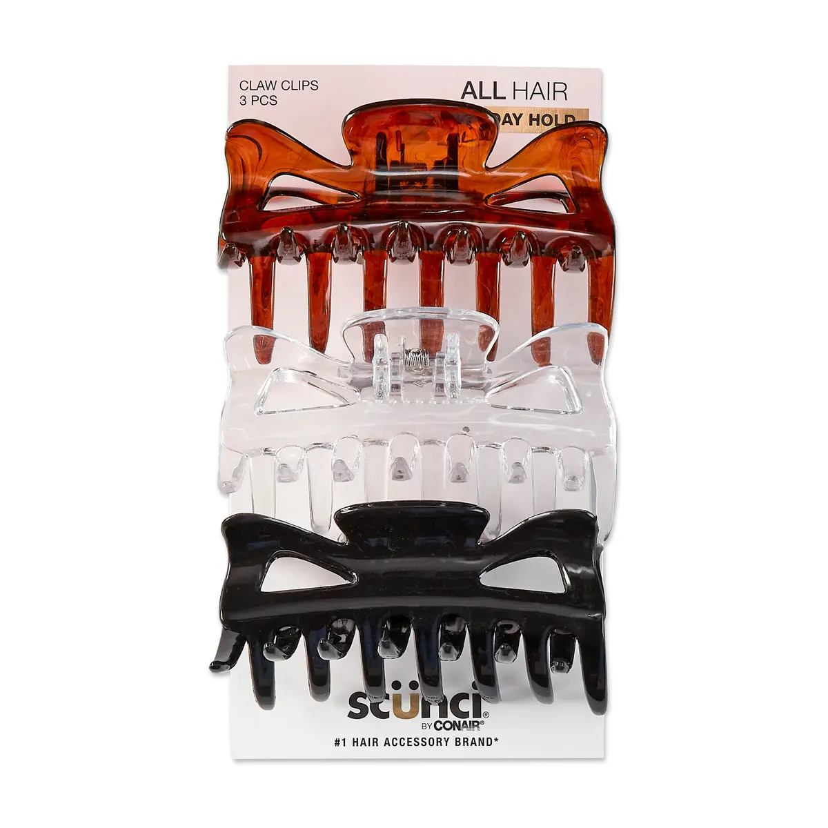 Pinzas Grandes Para Cabello All Day Hold 3 Pzas - Scunci 1