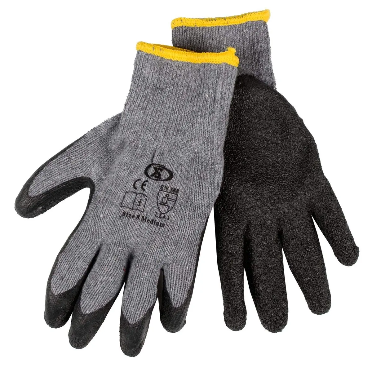 12 Pairs Workwear Diy Builders Gardening Latex Rubber Coated Work Gloves 1
