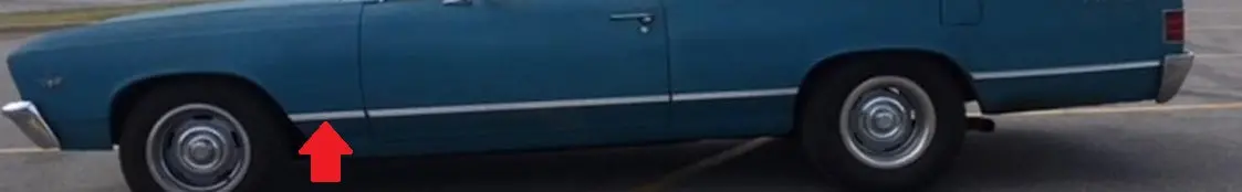 Fender Molding, Left Lower New 67 Chevelle 1