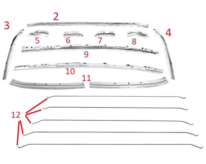 Headliner Retainer Kit ,New 68-72 Chevelle 1