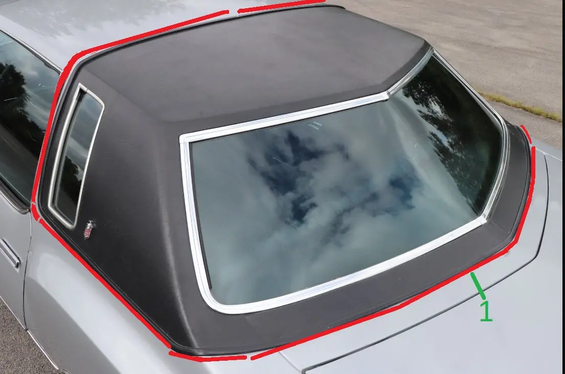 Vinyl Top Molding, Rear 73-77 Monte Carlo  Grand Prix 1