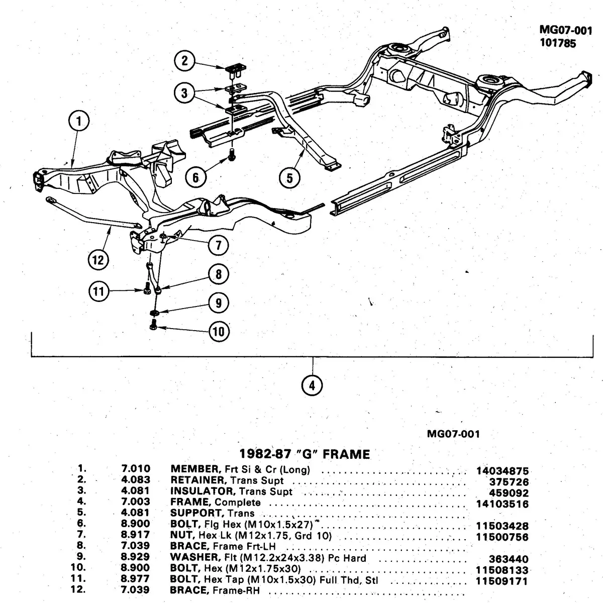 Frame Rail ,Collection 78-88 G-Body 1