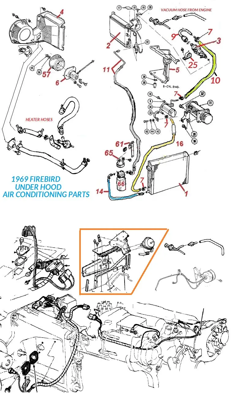 69 Firebird Under Hood Ac Parts 1