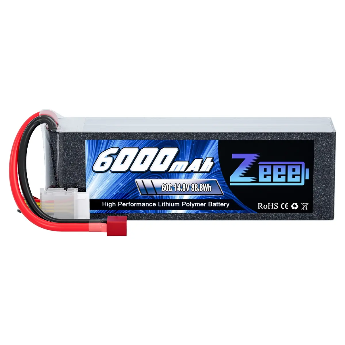 Zeee 4S Lipo Battery 6000Mah 14.8V 60C Soft Case With Deans Plug For Rc Plane Rc Car 1
