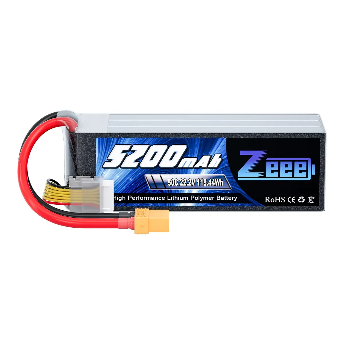 Zeee 6S Lipo Battery 5200Mah 22.2V 50C With Xt90 Plug Soft Case Compatible For Dji Airplane Rc Car 1
