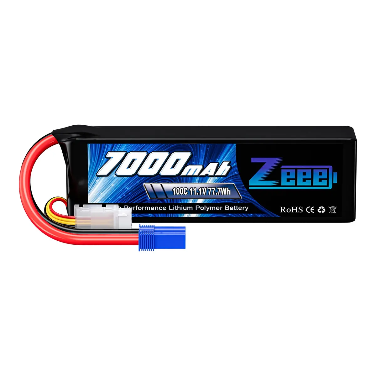 Zeee 3S Lipo Battery 7000Mah 11.1V 100C Soft Pack Rc Battery Ec5 Connector With Metal Plates For Rc Car Truck Tank Racing Models 1