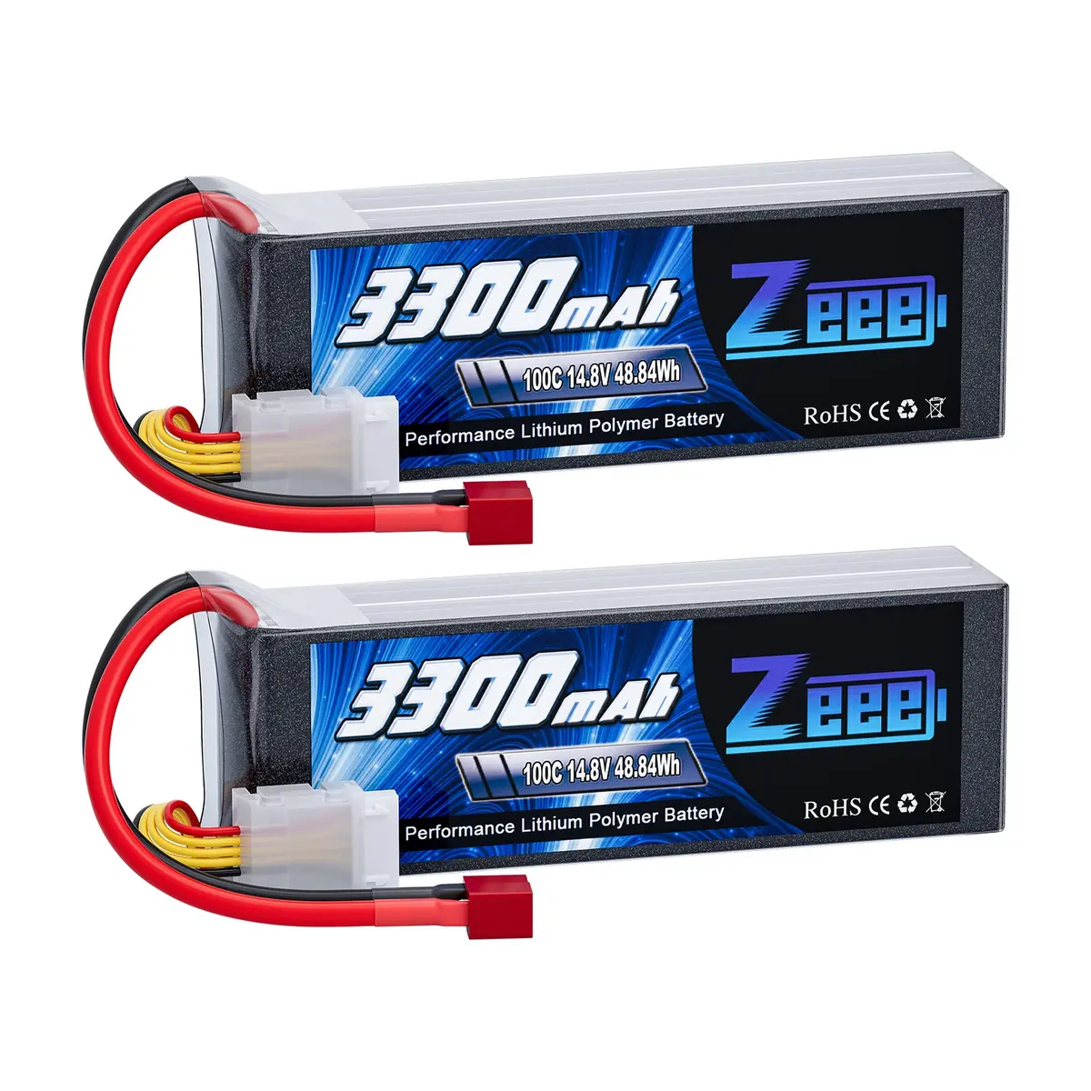 Zeee 4S Lipo Battery 3300Mah 14.8V 100C Soft Pack Rc Battery With Deans Plug For Rc Airplane Helicopter Rc Boat Uav Drone Fpv Rc Car Truck Boat(2 Pack) 1