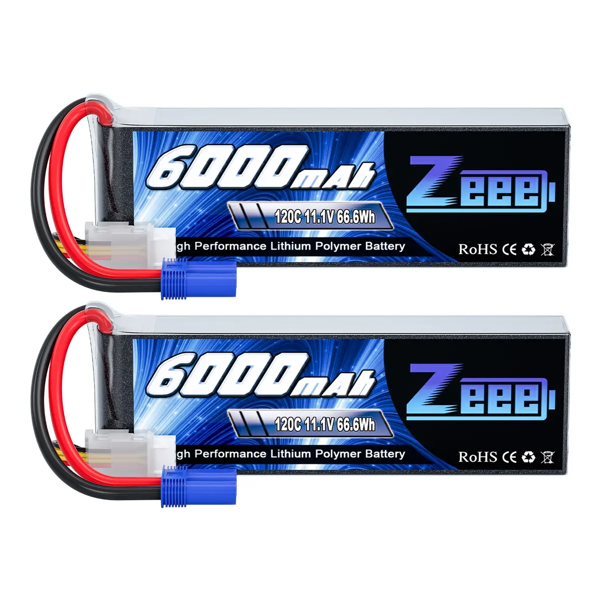 Zeee 3S Lipo Battery 6000Mah 11.1V 120C Soft Case With Ec5 Connector For Rc Car Rc Models(2 Pack) 1