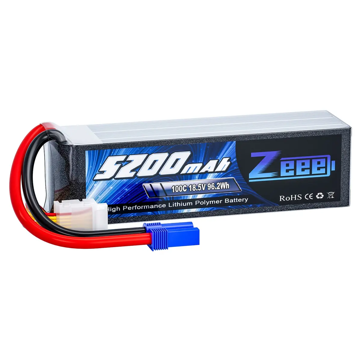Zeee 5S Lipo Battery 5200Mah 18.5V 100C Soft Pack Lipos With Ec5 Connector Rc Battery For Rc Airplane Helicopter Rc Car Truck Quadcopter Boat Racing Hobby Models 1