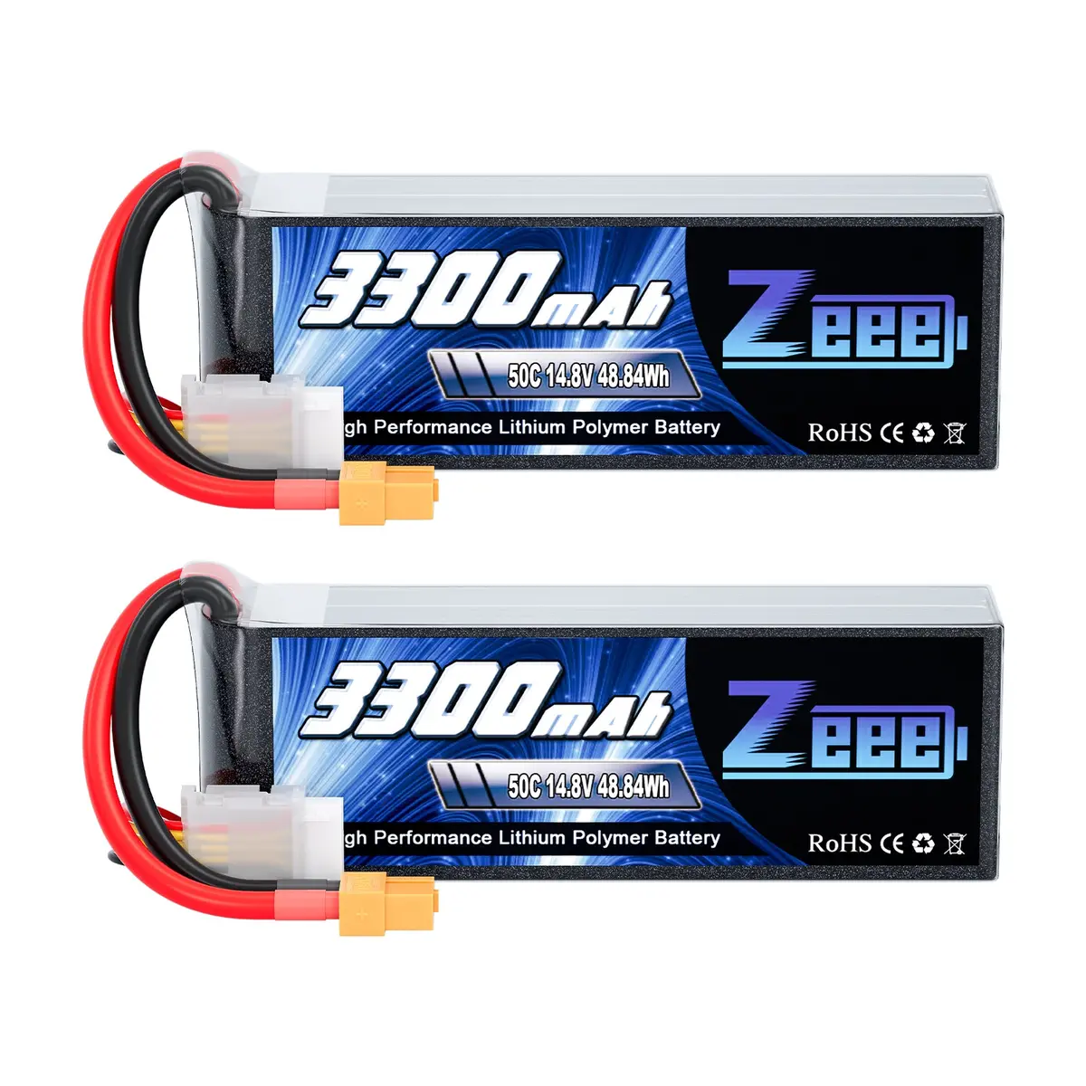 Zeee 4S Lipo Battery 3300Mah 14.8V 50C Soft Case With Xt60 Plug For Rc Airplane Rc Car(2 Packs) 1