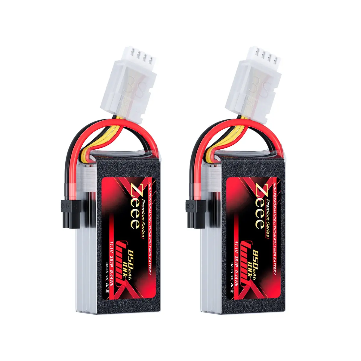 Zeee Premium Series 3S Lipo Battery 850Mah 11.1V 100C Soft Case With Xt30 Plug For Rc Car Rc Models(2 Pack) 1