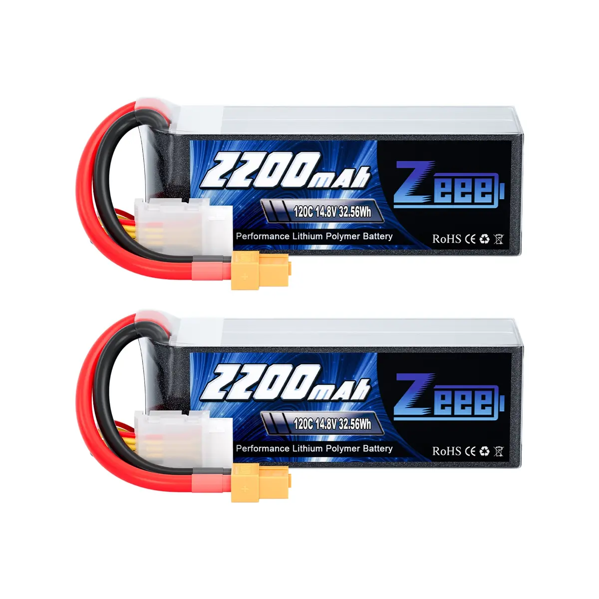 Zeee 4S Lipo Battery 2200Mah 14.8V 120C With Xt60 Plug Rc Graphene Battery For Rc Models Airplane Rc Car(2 Pack) 1