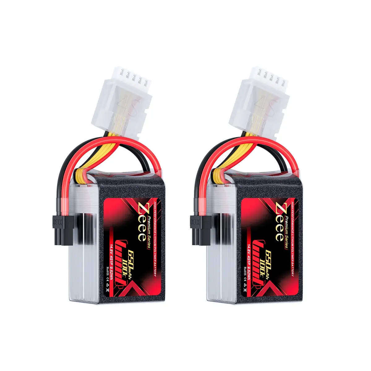 Zeee Premium Series 4S Lipo Battery 650Mah 14.8V 100C Soft Case With Xt30 Plug For Rc Car Rc Models(2 Pack) 1