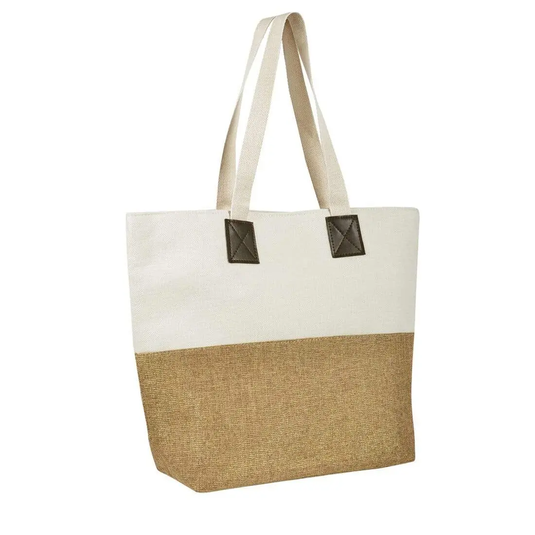 Womens Shimmer Canvas Beach Shoulder Shopping Bag Tote 2