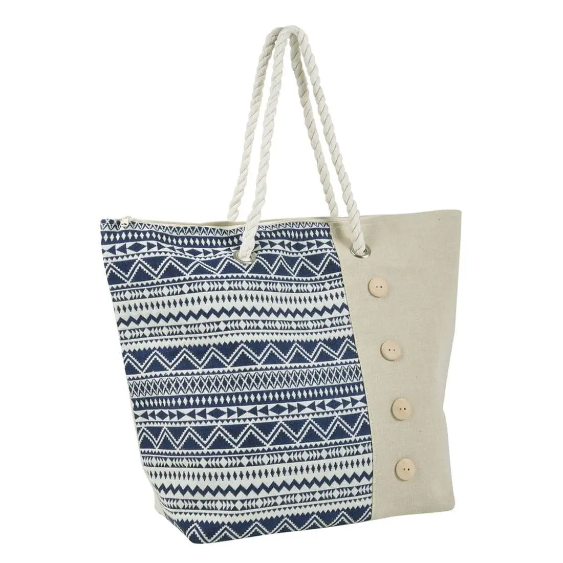 Womens Aztec Canvas Beach Shoulder Bag Shopping Tote 2