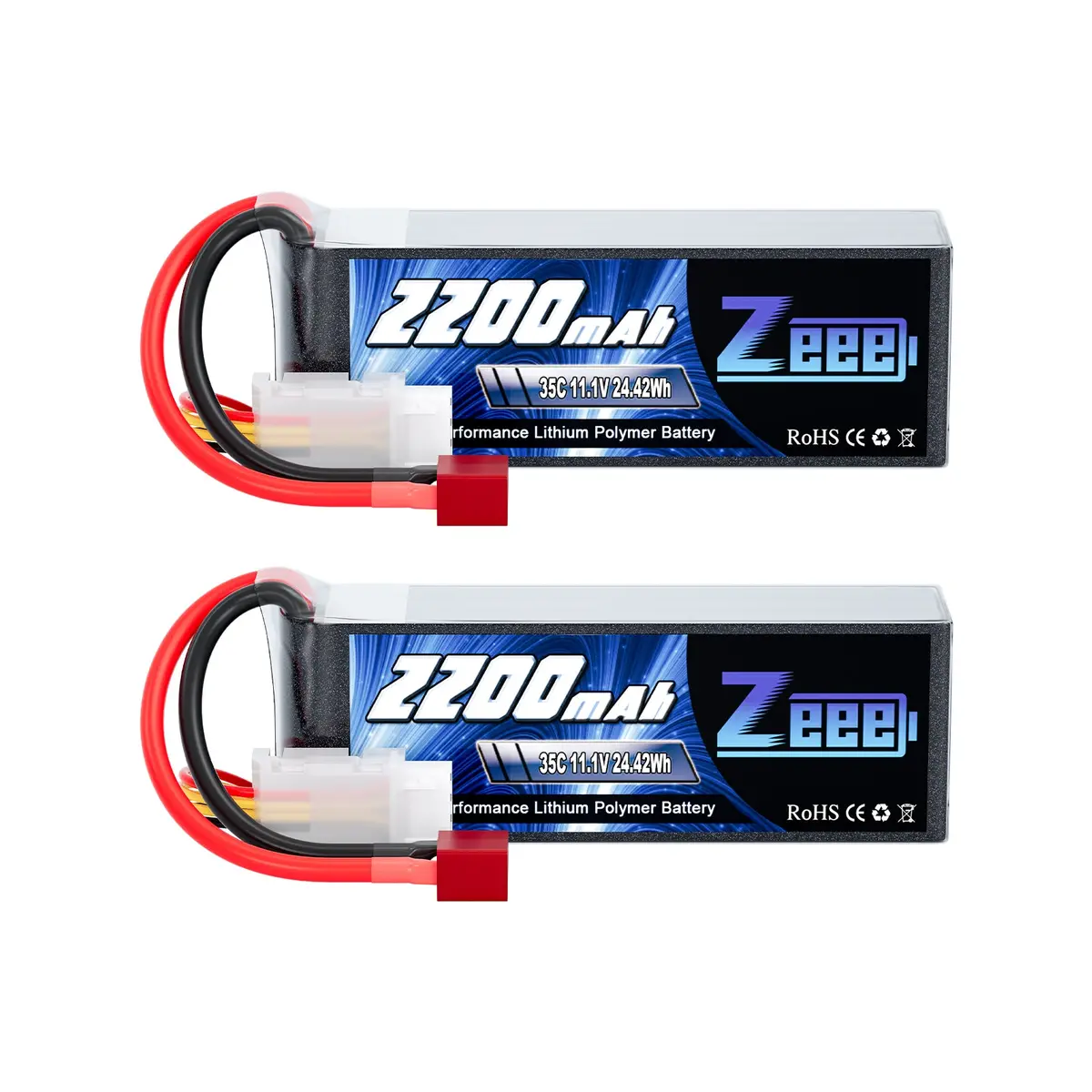 Zeee 3S Lipo Battery 2200Mah 11.1V 35C Soft Case With Deans T Connector For Dji Airplane Rc Models(2 Pack) 1
