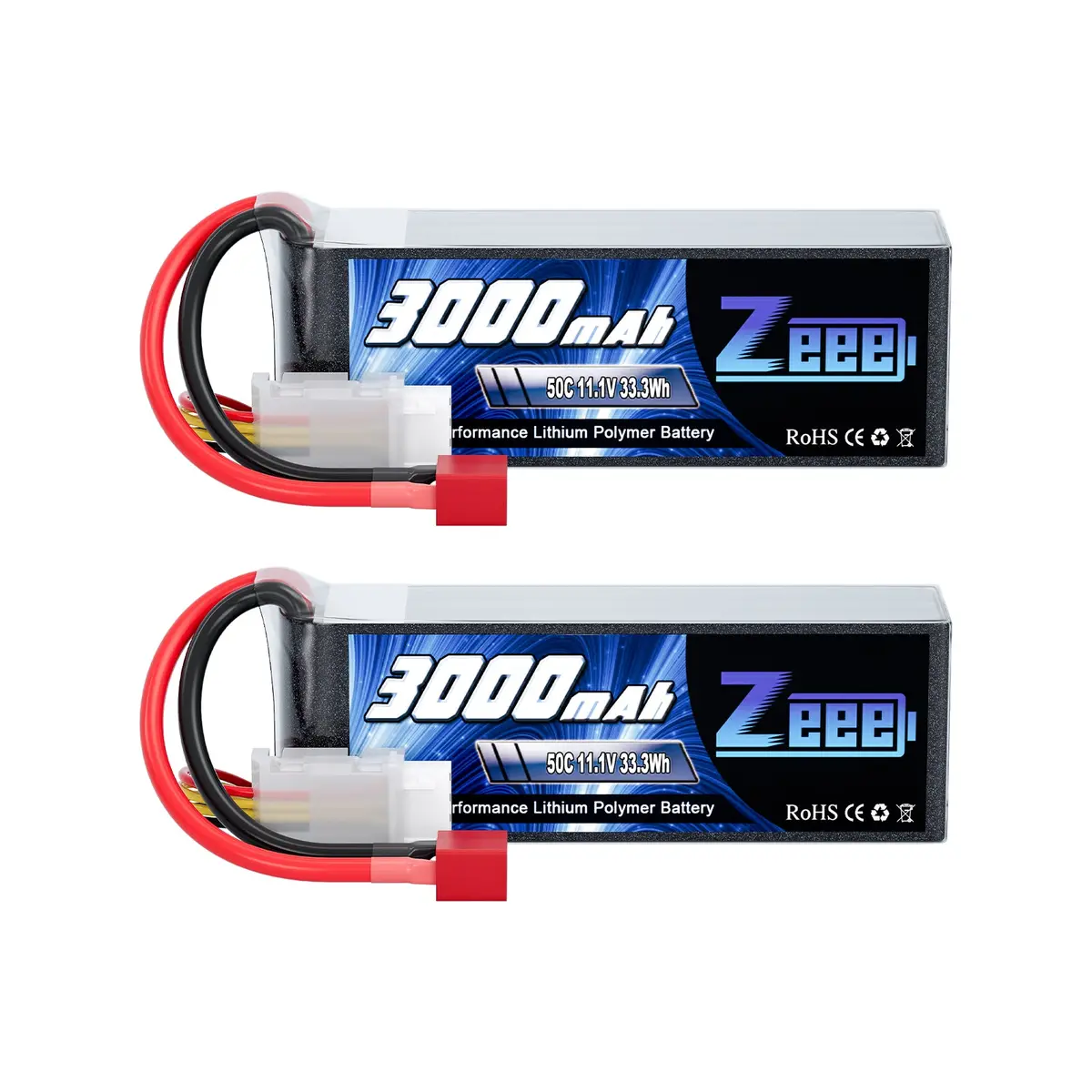 Zeee 3S Lipo Battery 3000Mah 11.1V 50C With Deans T Connector For Rc Airplane Rc Car Rc Models(2 Pack) 1
