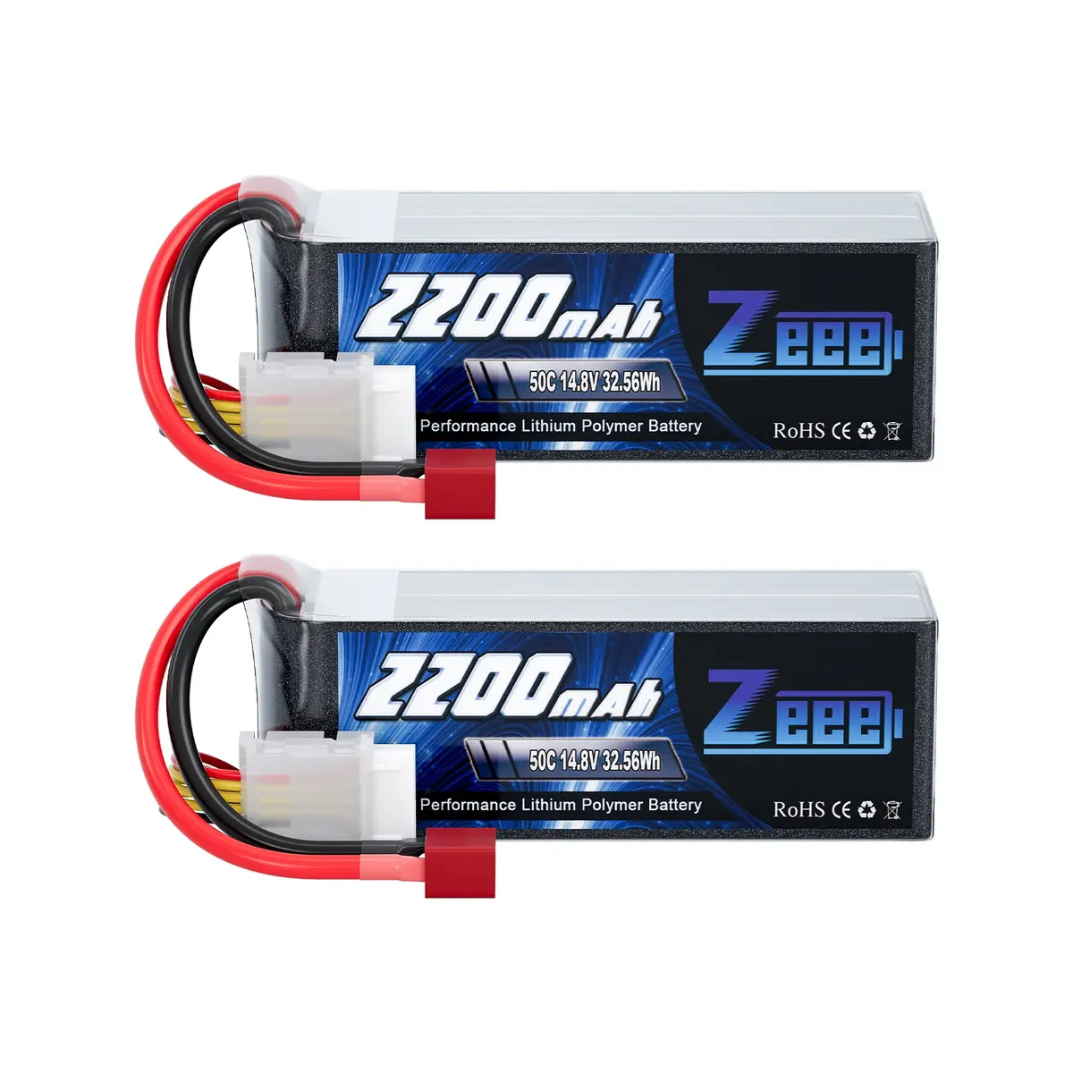 Zeee 4S Lipo Battery 2200Mah 14.8V 50C Soft Case With Deans T Connector For Rc Car Rc Models(2 Pack) 1