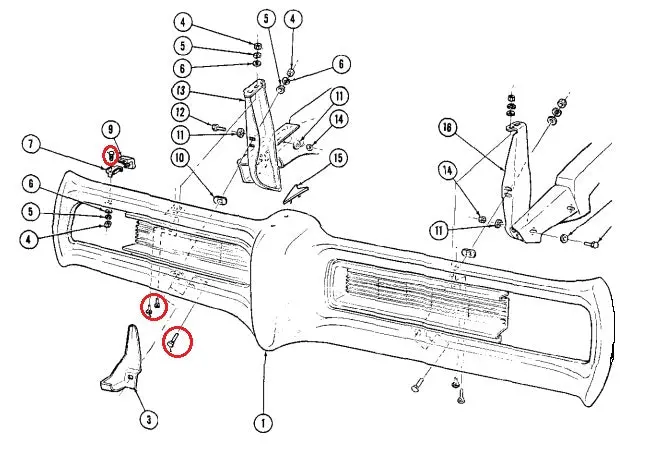 Front Bumper Stabilizer Bracket Bolt, 68 69 Gto 2