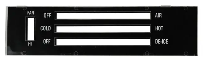 Heater Control Lens, No Ac New 71-2 Chevelle Elcamino Monte 1